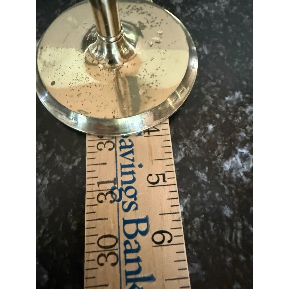 VTG Brass Double Towel Ring Stand Freestanding Vanity Bath  Aged Patina 12